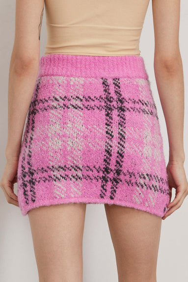 Kitri Skirts Susan Boucle Mini Skirt in Pink Check Kitri Susan Boucle Mini Skirt in Pink Check