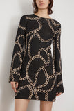 Kitri Casual Dresses Greta Knit Mini Dress in Black Chain Kitri Greta Knit Mini Dress in Black Chain