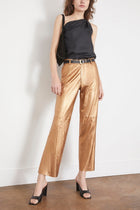 Forte Forte Pants Laminated Nappa Leather Straight Leg Pants in Bronze Forte Forte Laminated Nappa Leather Straight Leg Pants in Bronze