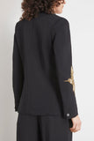 Forte Forte Jackets Embroidery Stretch Crepe Cady Jacket in Nero Forte Forte Embroidery Stretch Crepe Cady Jacket in Nero