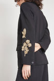 Forte Forte Jackets Embroidery Stretch Crepe Cady Jacket in Nero Forte Forte Embroidery Stretch Crepe Cady Jacket in Nero