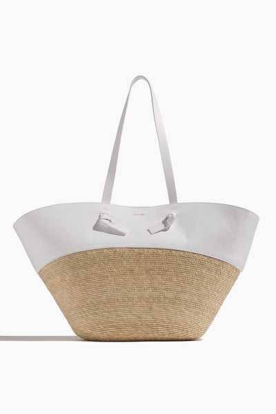 Knot Large Basket Bag in Optic White
