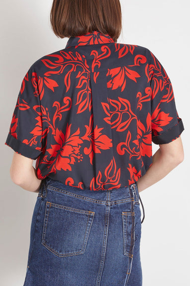 Sacai Tops Floral Print Shirt in Red Sacai Floral Print Shirt in Red