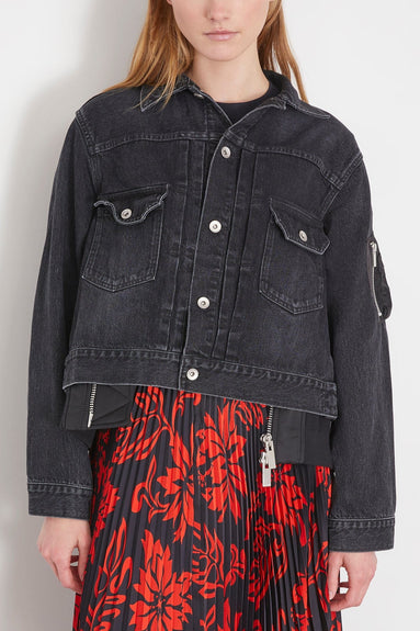 Sacai Jackets Denim Blouson in Black Sacai Denim Blouson in Black