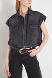 Sacai Tops Denim Shirt in Black Sacai Denim Shirt in Black