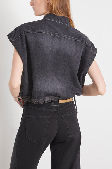 Sacai Tops Denim Shirt in Black Sacai Denim Shirt in Black