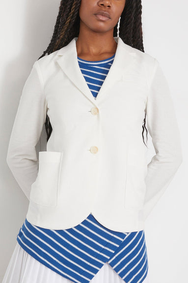 Harris Wharf Jackets Stand Up Collar Honeycomb Blazer in Off White Harris Wharf Stand Up Collar Honeycomb Blazer in Off White