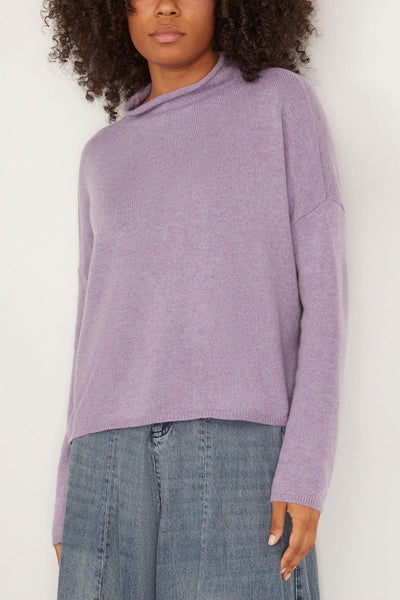 Lisa Yang Sweaters Sandy Sweater in Iris Melange Lisa Yang Sandy Sweater in Iris Melange