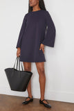 Harris Wharf Casual Dresses Bell Sleeves Dress in Navy Blue Harris Wharf Bell Sleeves Dress in Navy Blue