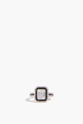 Jubilee Emerald Cut Illusion Ring in 14k White Gold