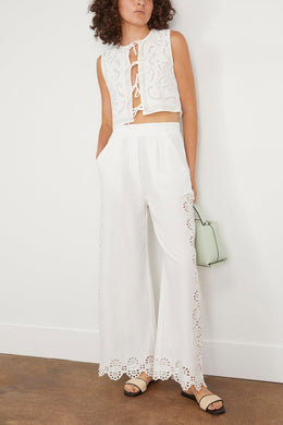 Sea Pants Edith Embroidered Pant in Cream SEA Edith Embroidered Pant in Cream