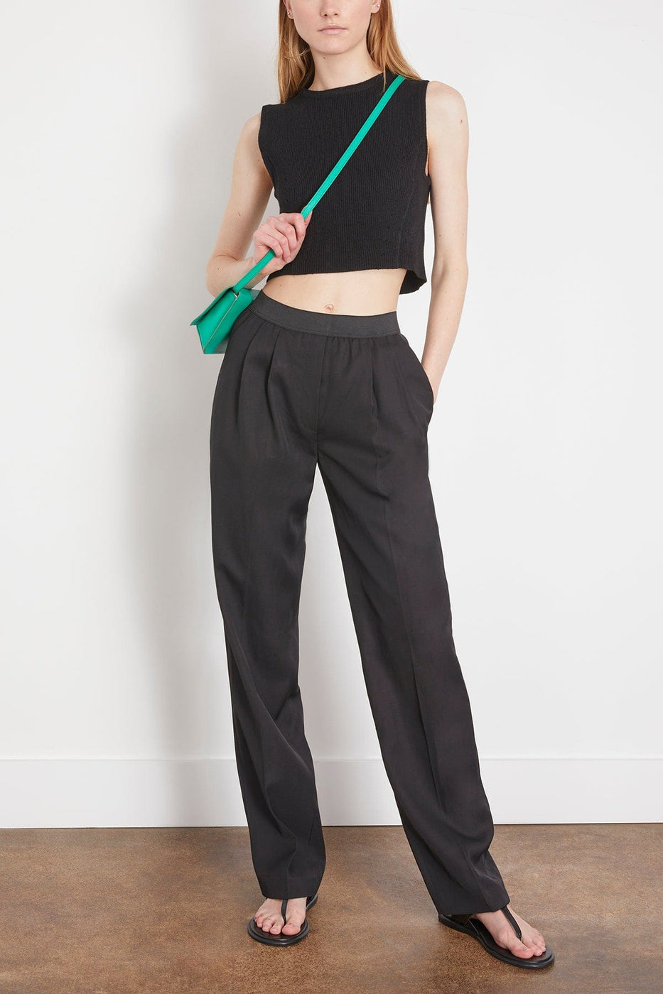 Loulou Studio Pants Takaroa Elastic Pant in Black