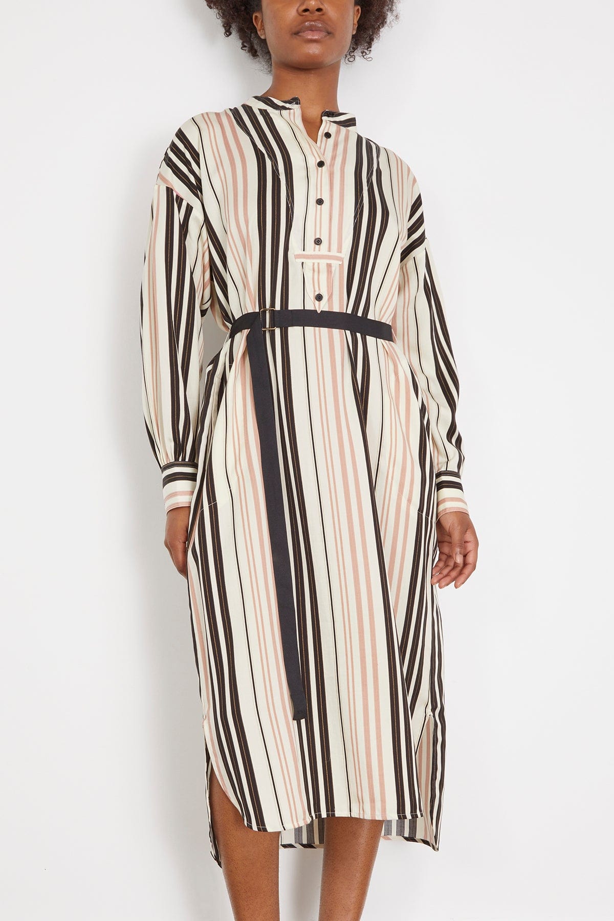 Raquel Allegra Dresses Dinka Midi Dress in Savanna Ecru