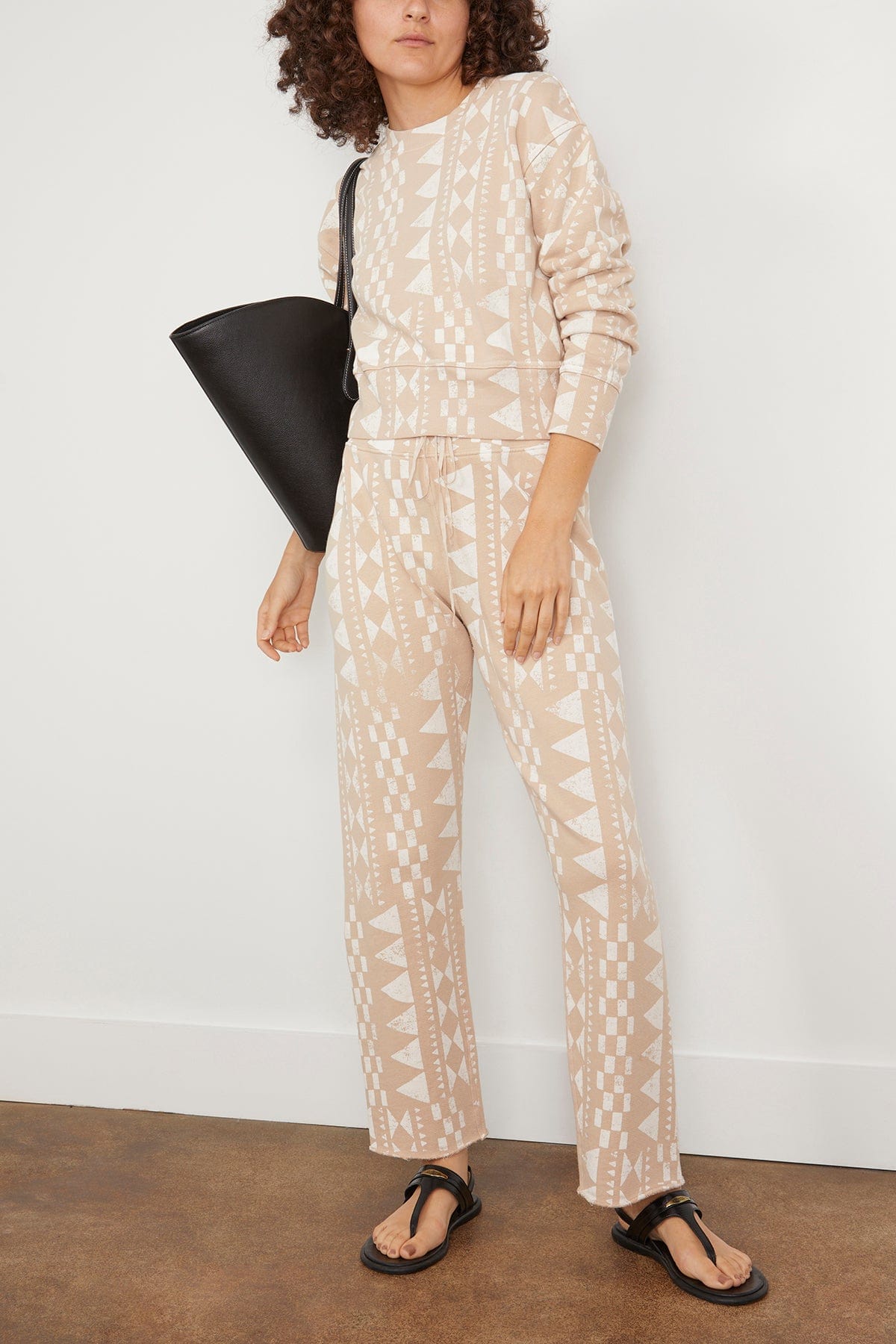 Raquel Allegra Pants Cape Sweatpant in Camel/Dirty White Raquel Allegra Cape Sweatpant in Camel/Dirty White