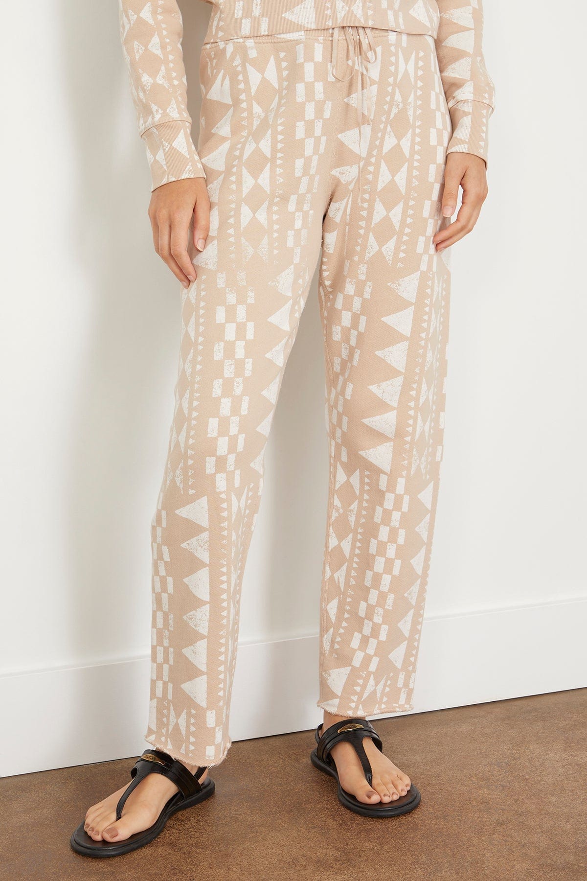 Raquel Allegra Pants Cape Sweatpant in Camel/Dirty White Raquel Allegra Cape Sweatpant in Camel/Dirty White