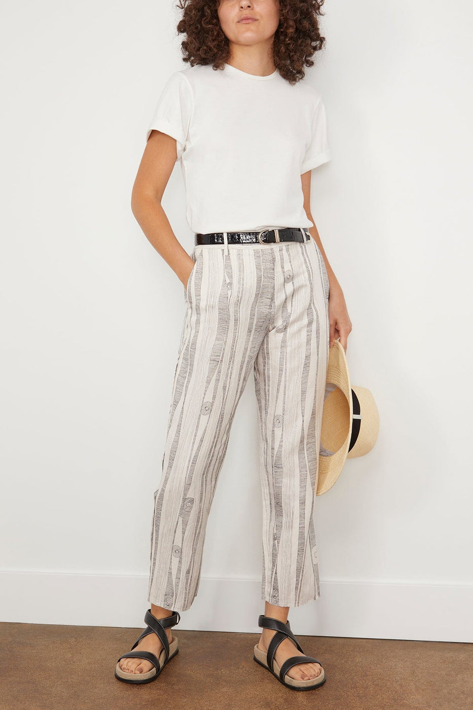 Raquel Allegra Pants Narobi Pant in Dirty White Black Print Raquel Allegra Narobi Pant in Dirty White Black Print