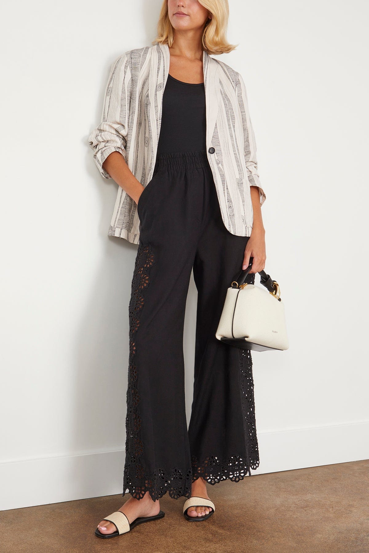 Raquel Allegra Jackets Jai Jacket in Dirty White Black Print Raquel Allegra Jai Jacket in Dirty White Black Print