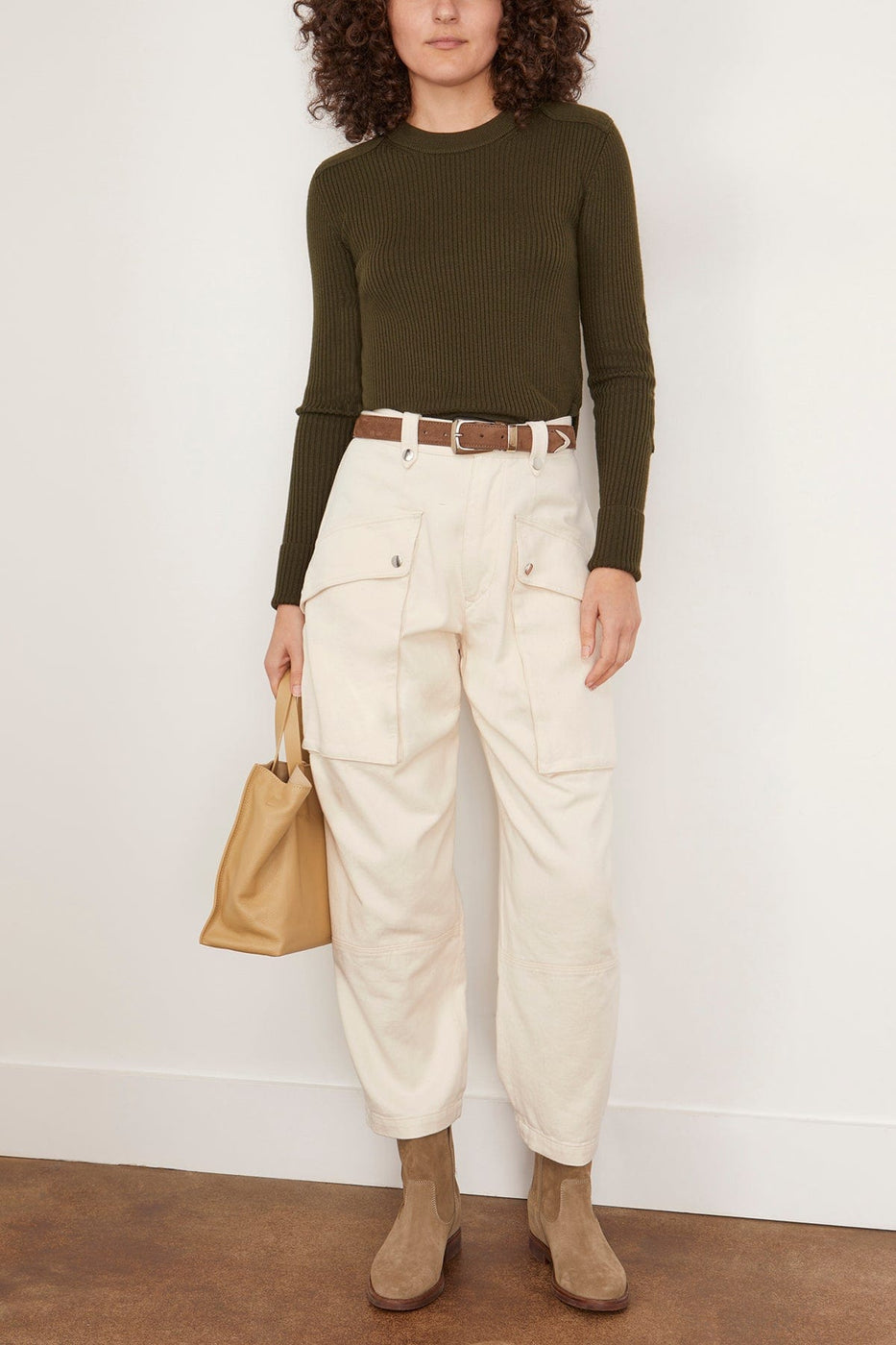 Etoile Isabel Marant Sweaters Gabyne Sweater in Khaki Isabel Marant Etoile Gabyne Sweater in Khaki