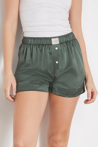 Comme Si Shorts La Boxer Classica Silk Boxer in Forest