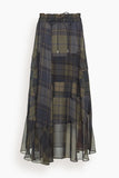 Sacai Skirts Plaid Print Skirt in Khaki x Navy Sacai Plaid Print Skirt in Khaki x Navy