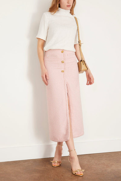 Giambattista Valli Skirts Tweed Slit Skirt in Quartz Rose Giambattista Valli Tweed Slit Skirt in Quartz Rose