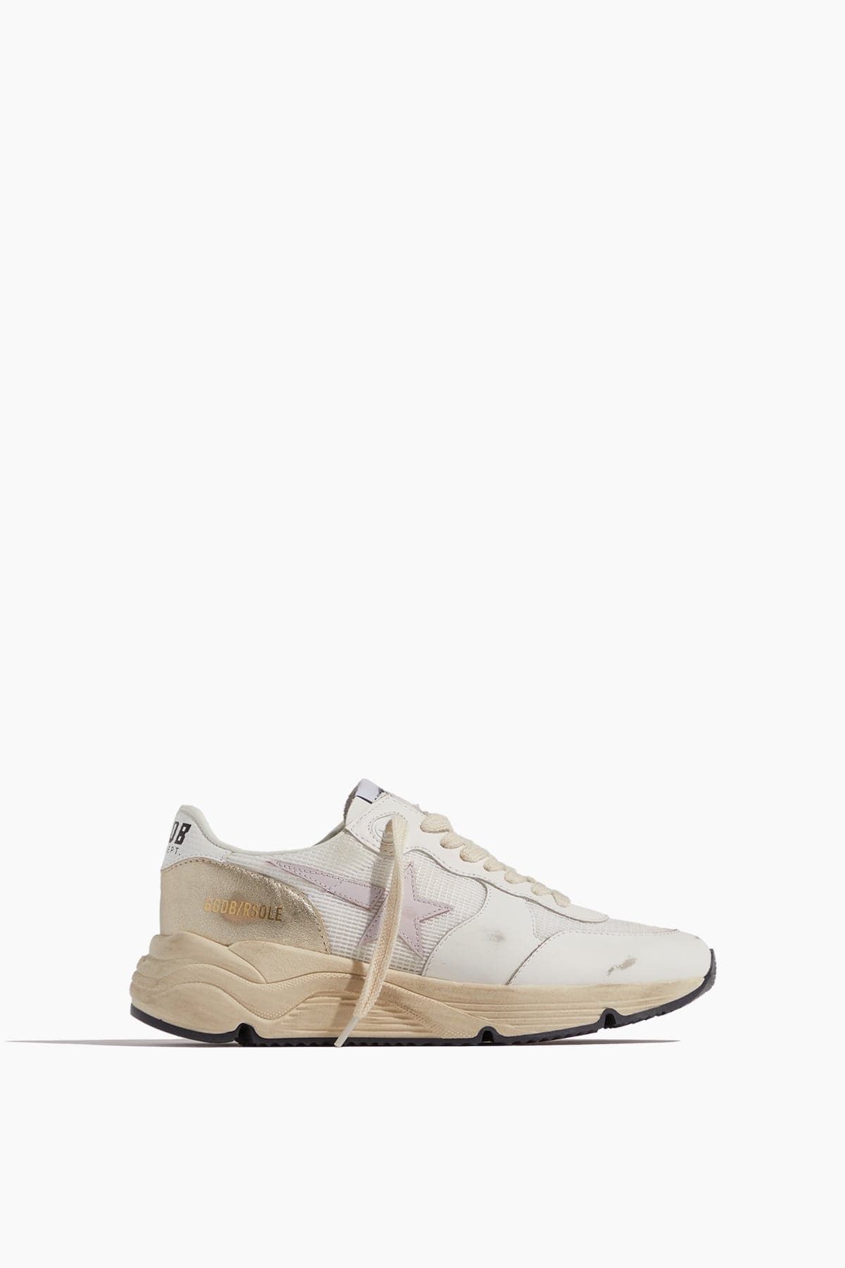 Golden Goose Running Sneaker in White/Orchid Hush/Platinum