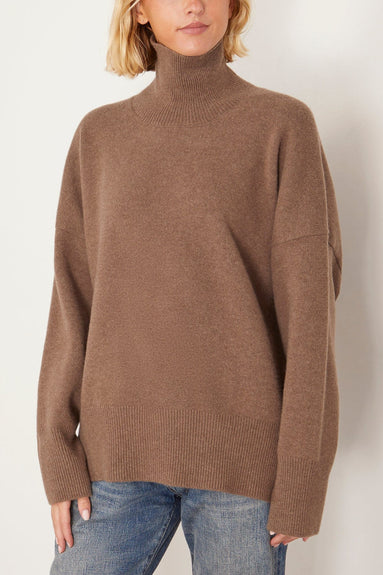 Rohe Sweaters Classic Turtleneck Jumper in Taupe Melange