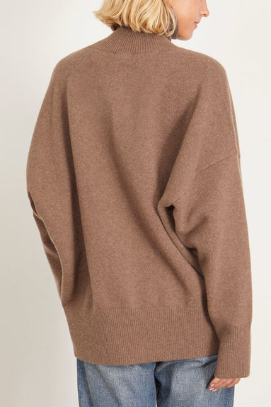 Rohe Sweaters Classic Turtleneck Jumper in Taupe Melange