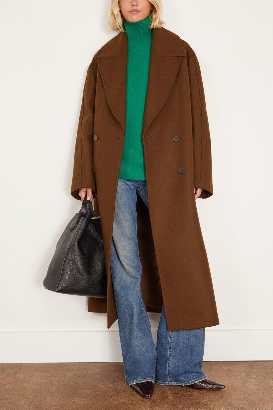 Rohe Coats Oversized Double Breasted Coat in Olive