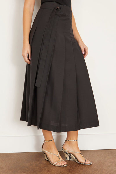 Rohe Skirts Plisse Wrap Skirt in Black