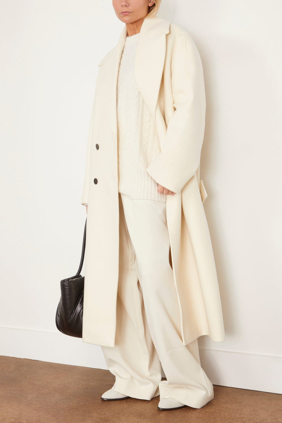 Rohe Coats Oversized Double Breasted Coat in Off White