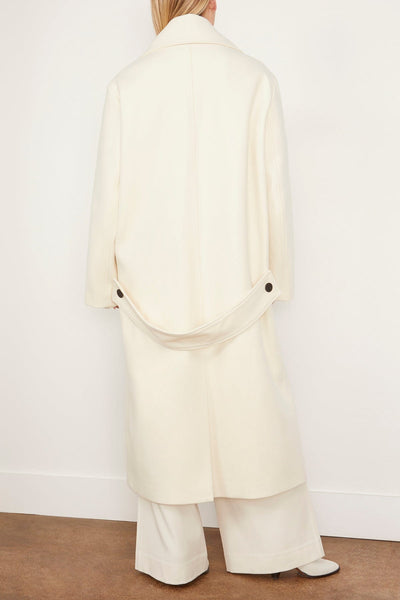 Rohe Coats Oversized Double Breasted Coat in Off White