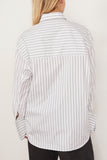 Rohe Tops Oversized Striped Shirt in White / Black Wide Stripe