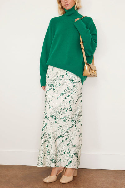 Rohe Skirts Printed Long Silk Skirt in Countryside Emerald Print