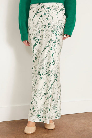 Rohe Skirts Printed Long Silk Skirt in Countryside Emerald Print