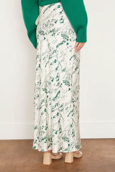 Rohe Skirts Printed Long Silk Skirt in Countryside Emerald Print