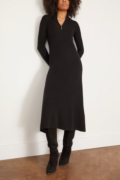 Rosetta Getty Casual Dresses Ribbed Zip Up Turtleneck Dress in Black Rosetta Getty Ribbed Zip Up Turtleneck Dress in Black