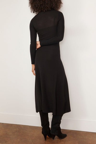 Rosetta Getty Casual Dresses Ribbed Zip Up Turtleneck Dress in Black Rosetta Getty Ribbed Zip Up Turtleneck Dress in Black