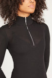 Rosetta Getty Casual Dresses Ribbed Zip Up Turtleneck Dress in Black Rosetta Getty Ribbed Zip Up Turtleneck Dress in Black