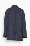 Tibi Jackets Crispy Nylon Liam Blazer in Navy Tibi Crispy Nylon Liam Blazer in Navy