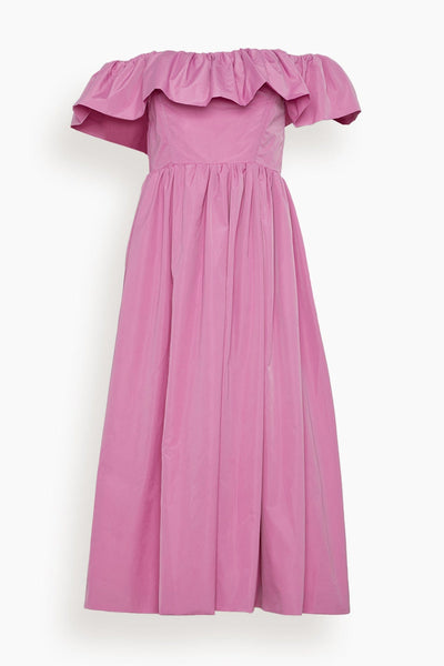 Diana Taffeta Off Shoulder Dress in Pink