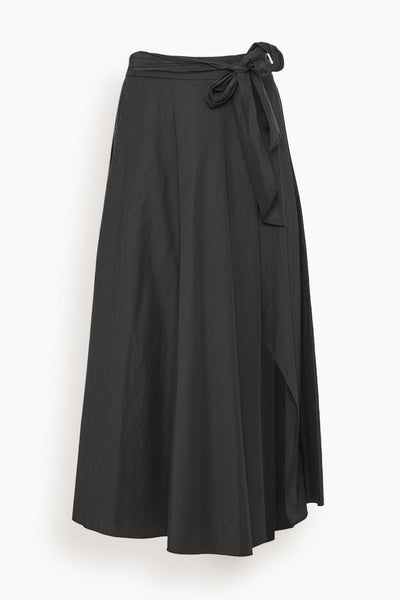 Forte Forte Chic Taffeta Long Wrap Skirt in Nero – Hampden Clothing
