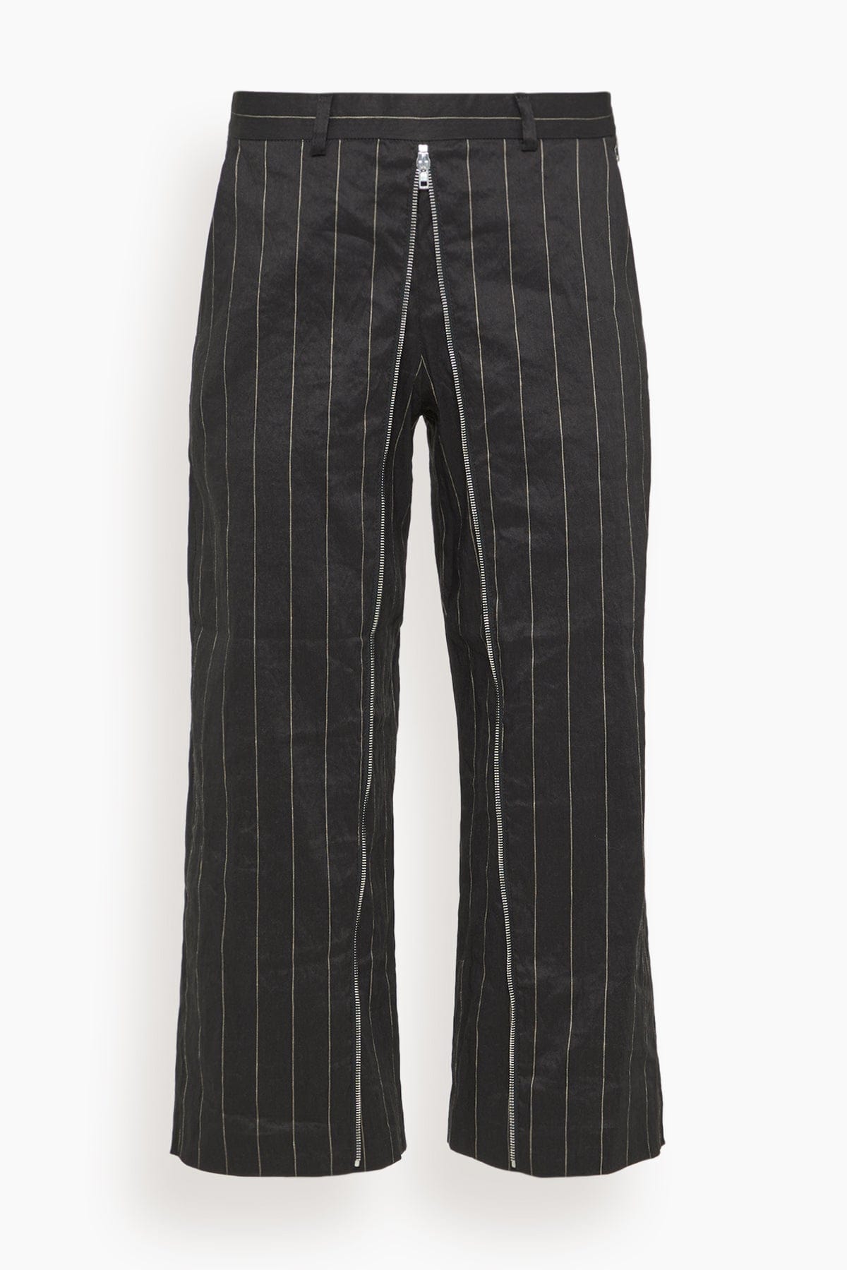 R13 Front Zip Trouser in Black Silver Wide
