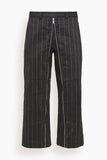 R13 Front Zip Trouser in Black Silver Wide