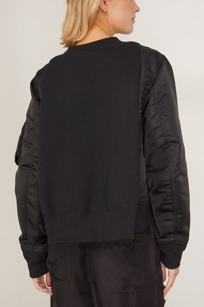 Sacai Sweatshirts Sponge Sweat x Nylon Twill Pullover in Black Sacai Sponge Sweat x Nylon Twill Pullover in Black