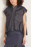 Sacai Tops Denim Mix Shirt in Indigo Sacai Denim Mix Shirt in Indigo