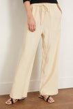 Toteme Pants Woven Stripe Drawstring Trousers in Ecru Toteme Woven Stripe Drawstring Trousers in Ecru