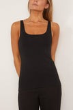 Toteme Tops Compact Knit Tank in Black Toteme Compact Knit Tank in Black