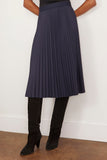 Tibi Skirts Nylon Pleating Sunray Pull On Skirt in Navy