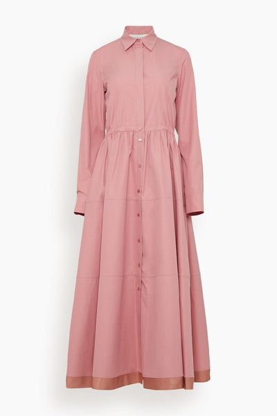 Midi Shirt Dress in Dusty Pink